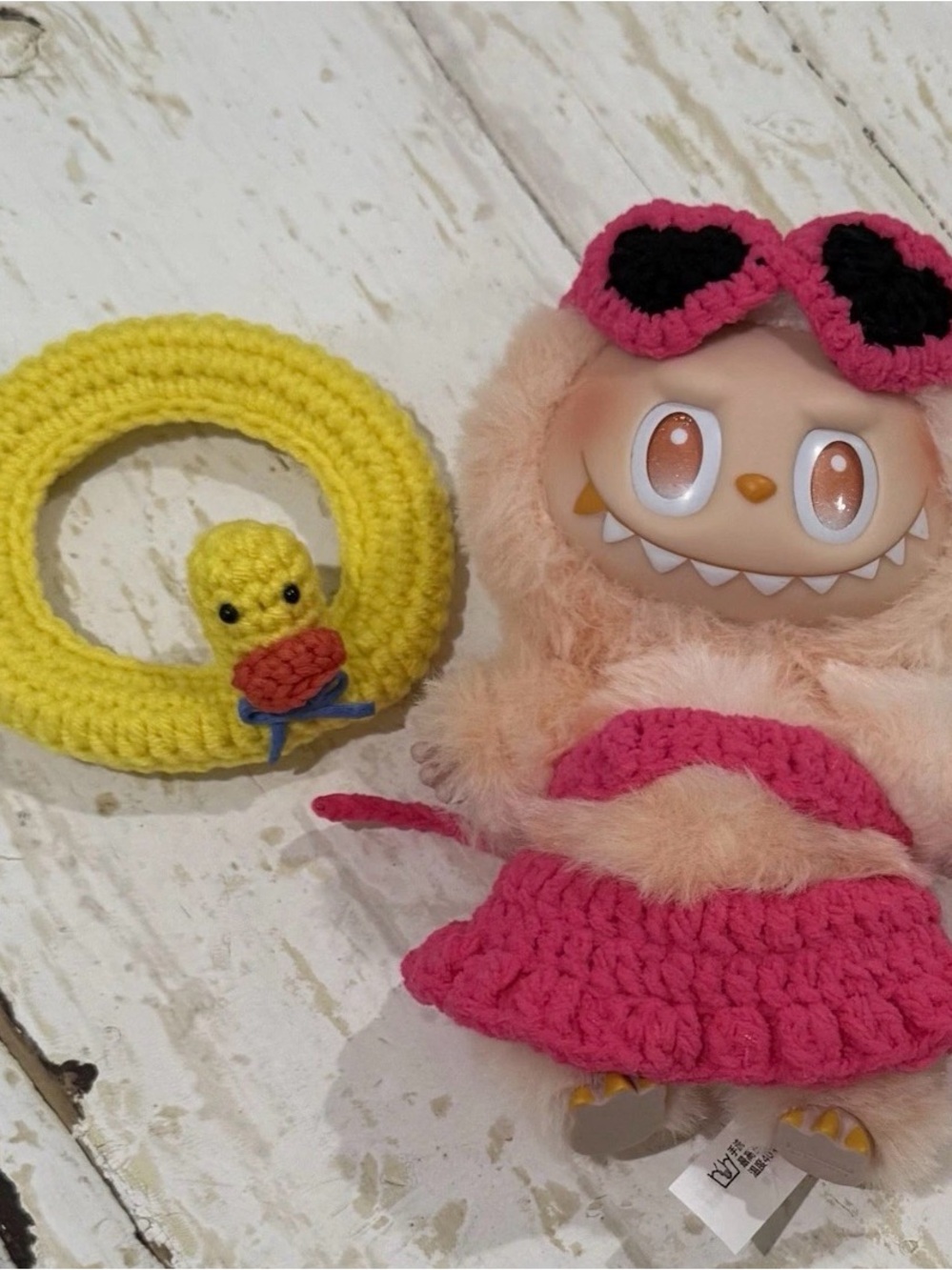 Labubu outfit crochet bikini set with duck ring - Picture 3 of 5